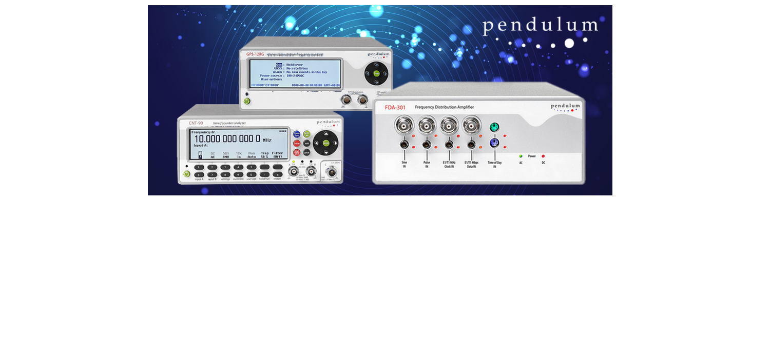 Pendulum Instruments – rf/mikrovlnné čítače, frekvenční standardy a distribuční zesilovače
